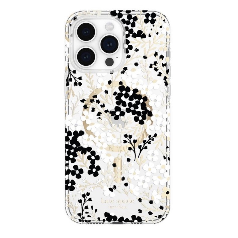 Kate Spade iPhone 15 Plus/iPhone 14 Plus Protective Case for MagSafe Black/White - Picture 3 of 6